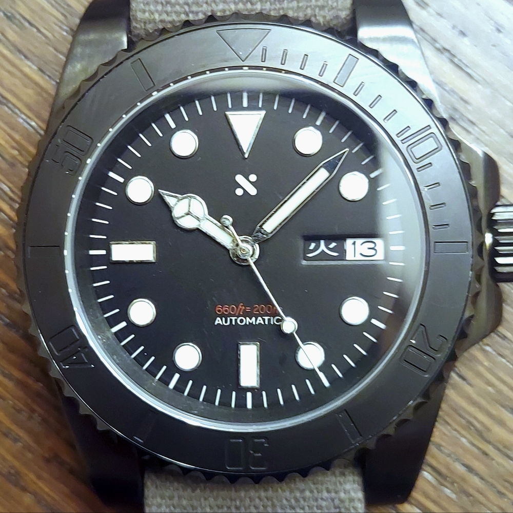 Seiko NH36 Stealth Sub Homage
